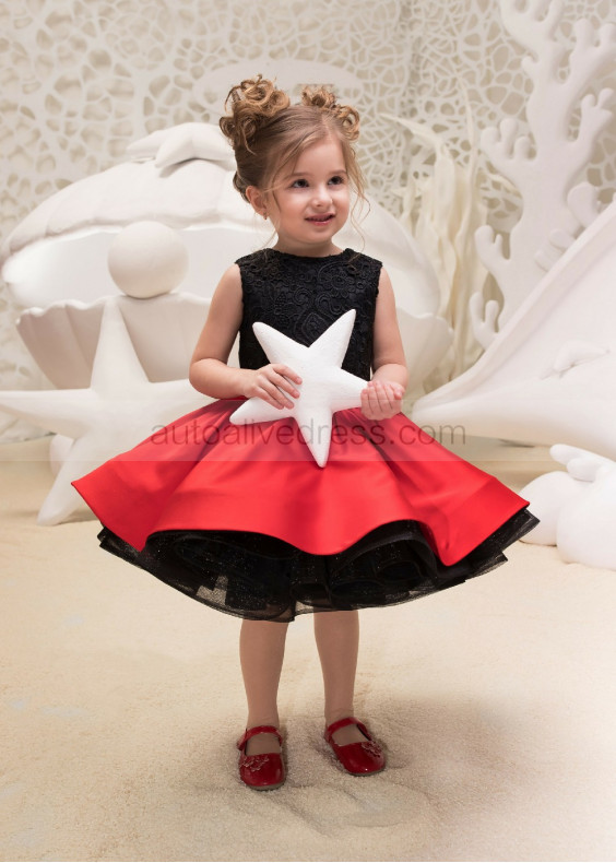 Two Pieces Lace Satin Flower Girl Dress Tutu Skirt